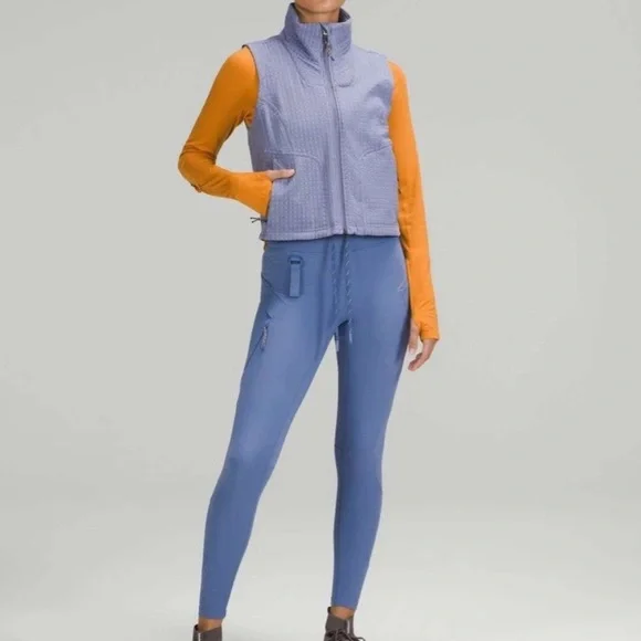 Lululemon Athletica Water Repellent Fleece Hiking Vest Peri Purple Size 8 - Picture 2 of 15